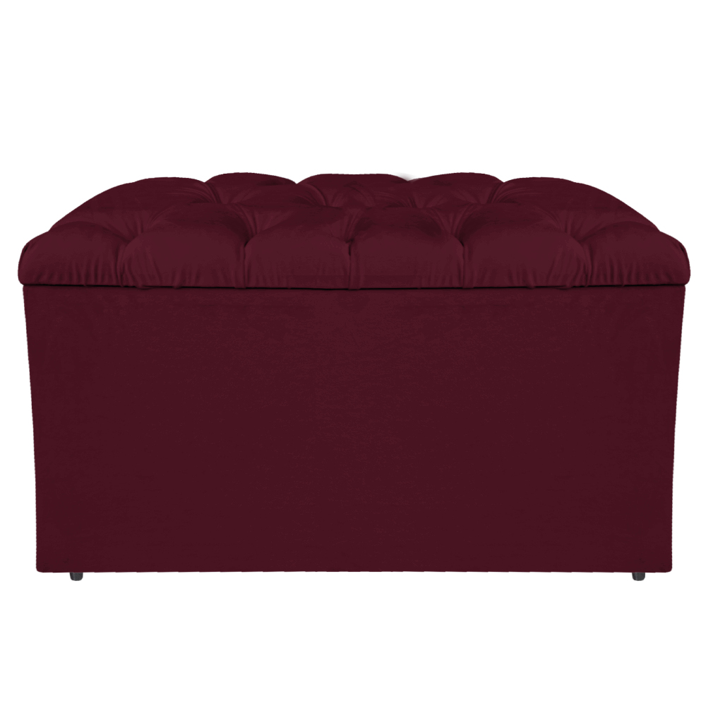 Calçadeira Estofada Liverpool 90 cm Solteiro Suede Bordô - Amarena Móveis