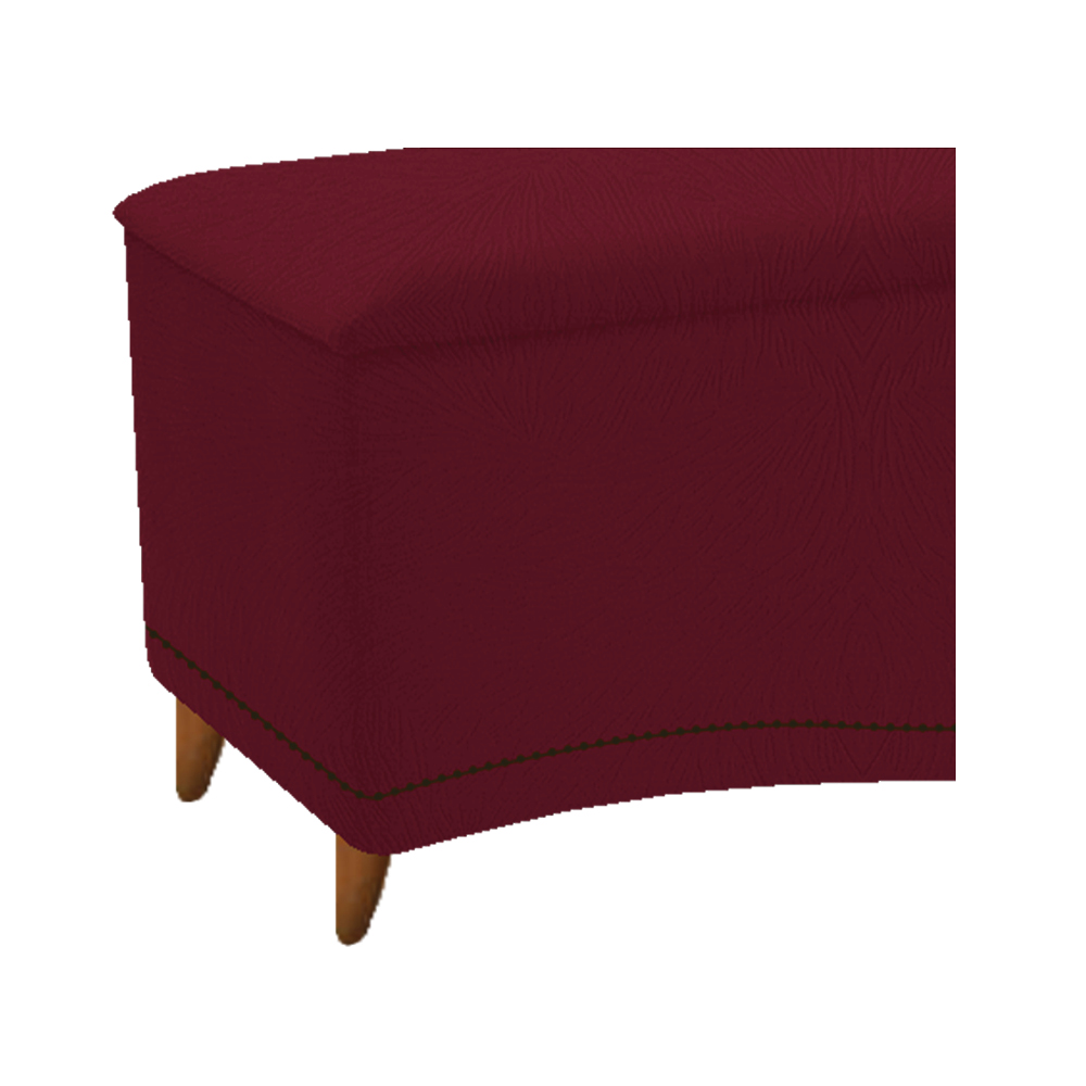 Calçadeira Estofada Yasmim 140 cm Casal Suede Bordô - Amarena Móveis