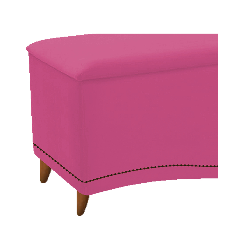 Calçadeira Estofada Yasmim 140 cm Casal Suede Pink - Amarena Móveis