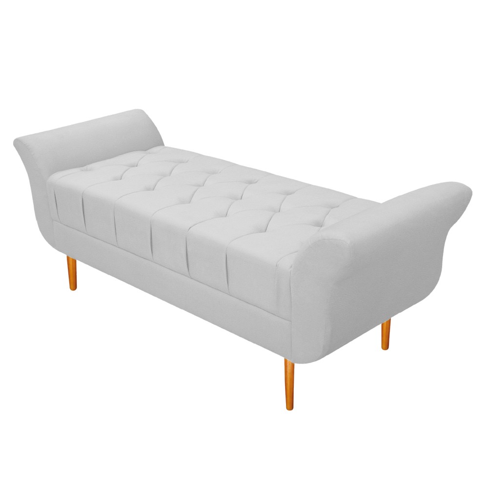 Kit Cabeceira Lady e Recamier Ari 140 cm Casal Corano Branco - Amarena Móveis