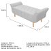 Kit Cabeceira Lady e Recamier Ari 140 cm Casal Corano Branco - Amarena Móveis