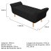 Kit Cabeceira Lady e Recamier Ari 140 cm Casal Corano Preto - Amarena Móveis