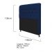 Kit Cabeceira Lady e Recamier Ari 140 cm Casal Suede Azul Marinho - Amarena Móveis