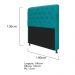 Kit Cabeceira Lady e Recamier Ari 140 cm Casal Suede Azul Turquesa - Amarena Móveis