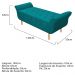 Kit Cabeceira Lady e Recamier Ari 140 cm Casal Suede Azul Turquesa - Amarena Móveis