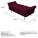 Kit Cabeceira Lady e Recamier Ari 140 cm Casal Suede Bordô - Amarena Móveis