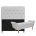 Kit Cabeceira Lady e Recamier Ari 140 cm Casal Suede Branco - Amarena Móveis