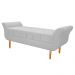 Kit Cabeceira Lady e Recamier Ari 140 cm Casal Suede Branco - Amarena Móveis