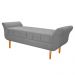 Kit Cabeceira Lady e Recamier Ari 140 cm Casal Suede Cinza - Amarena Móveis
