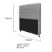 Kit Cabeceira Lady e Recamier Ari 140 cm Casal Suede Cinza - Amarena Móveis