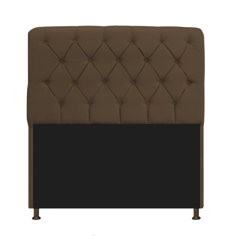 Kit Cabeceira Lady e Recamier Ari 140 cm Casal Suede Marrom - Amarena Móveis