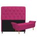 Kit Cabeceira Lady e Recamier Ari 140 cm Casal Suede Pink - Amarena Móveis