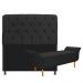 Kit Cabeceira Lady e Recamier Ari 140 cm Casal Suede Preto - Amarena Móveis