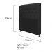 Kit Cabeceira Lady e Recamier Ari 140 cm Casal Suede Preto - Amarena Móveis