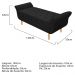 Kit Cabeceira Lady e Recamier Ari 140 cm Casal Suede Preto - Amarena Móveis