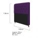 Kit Cabeceira Lady e Recamier Ari 140 cm Casal Suede Roxo - Amarena Móveis