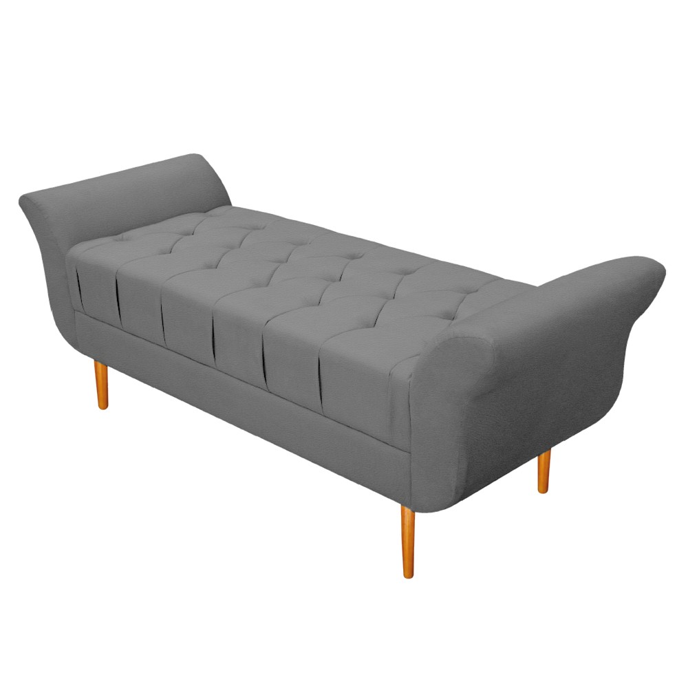 Kit Cabeceira Lady e Recamier Ari 160 cm Queen Size Corano Cinza - Amarena Móveis