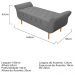 Kit Cabeceira Lady e Recamier Ari 160 cm Queen Size Corano Cinza - Amarena Móveis