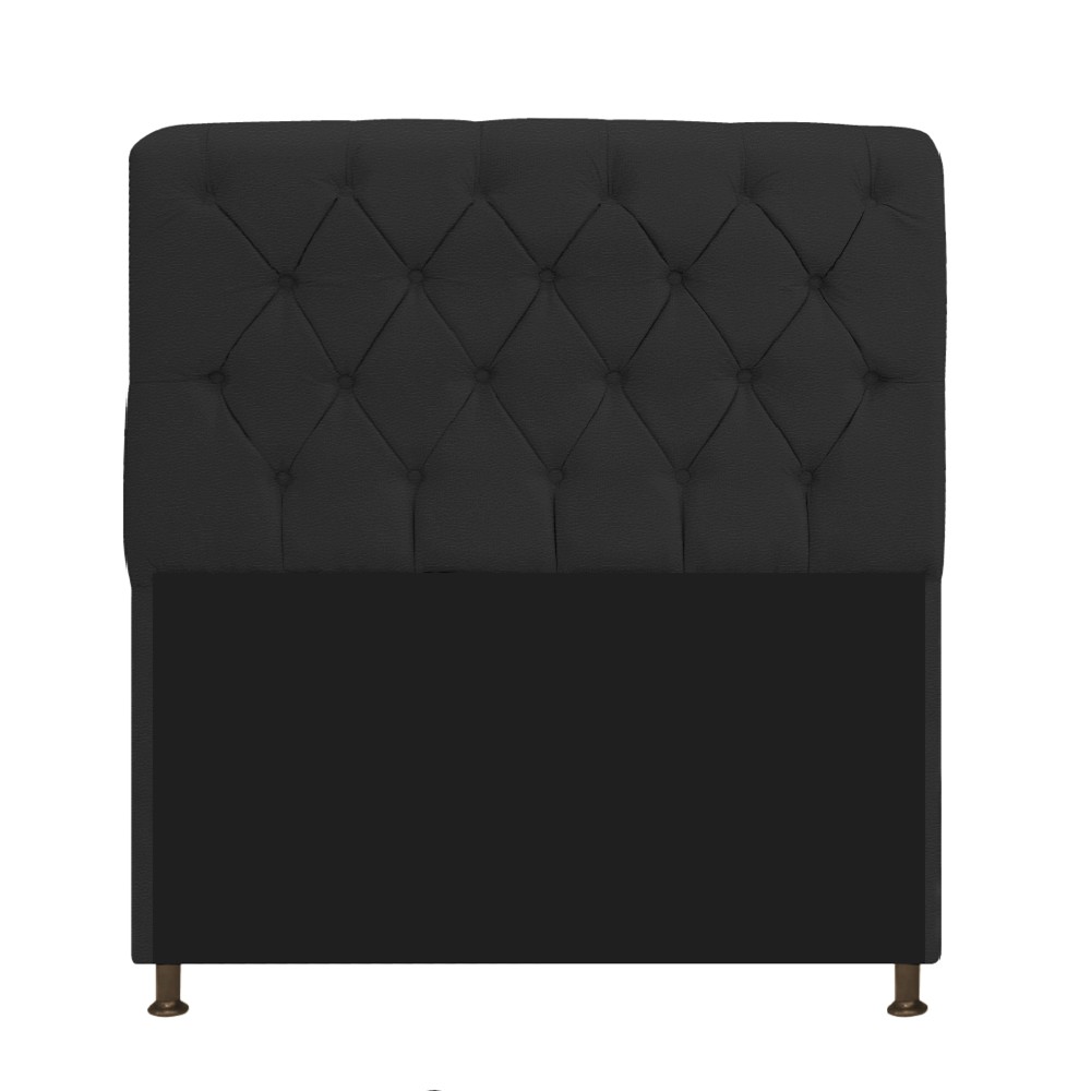 Kit Cabeceira Lady e Recamier Ari 160 cm Queen Size Corano Preto - Amarena Móveis