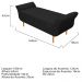 Kit Cabeceira Lady e Recamier Ari 160 cm Queen Size Corano Preto - Amarena Móveis