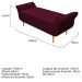Kit Cabeceira Lady e Recamier Ari 160 cm Queen Size Suede Bordô - Amarena Móveis