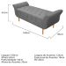 Kit Cabeceira Lady e Recamier Ari 160 cm Queen Size Suede Cinza - Amarena Móveis