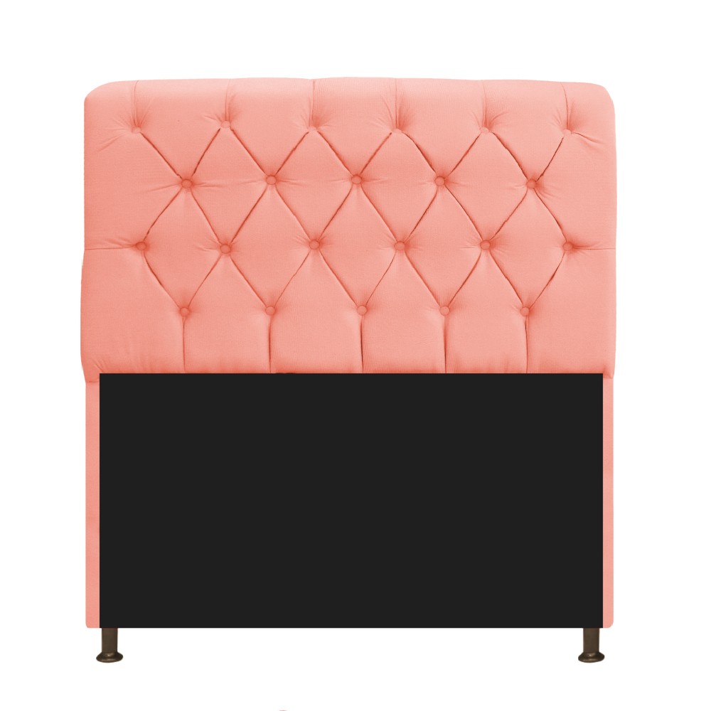 Kit Cabeceira Lady e Recamier Ari 160 cm Queen Size Suede Coral - Amarena Móveis