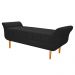 Kit Cabeceira Lady e Recamier Ari 160 cm Queen Size Suede Preto - Amarena Móveis