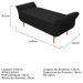 Kit Cabeceira Lady e Recamier Ari 160 cm Queen Size Suede Preto - Amarena Móveis