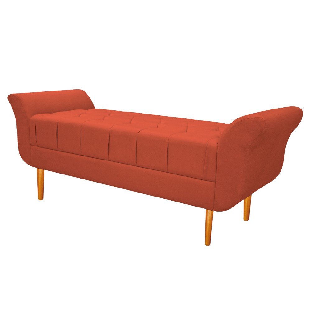 Kit Cabeceira Lady e Recamier Ari 160 cm Queen Size Suede Terracota - Amarena Móveis
