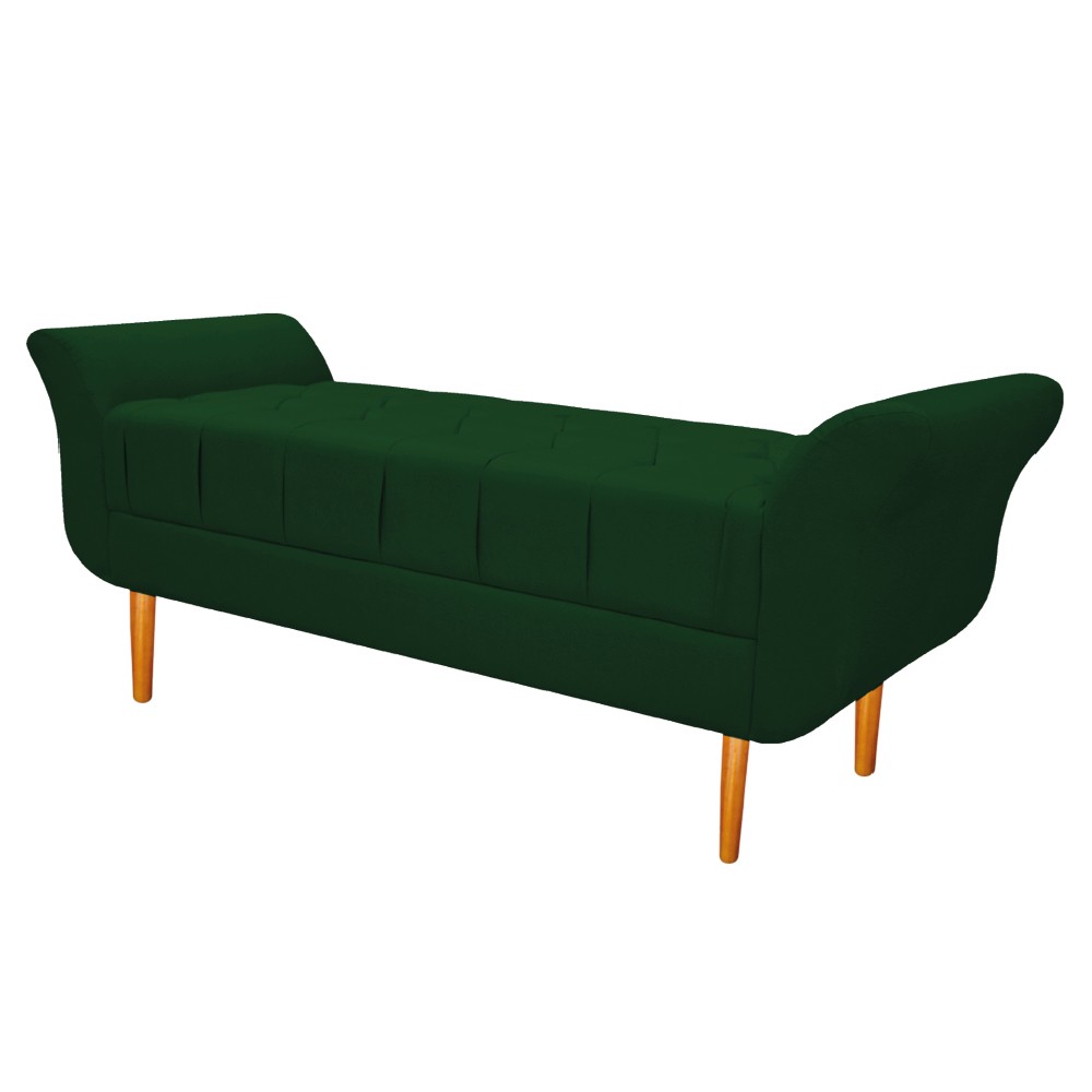 Kit Cabeceira Lady e Recamier Ari 160 cm Queen Size Suede Verde - Amarena Móveis