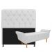 Kit Cabeceira Lady e Recamier Ari 195 cm King Size Corano Branco - Amarena Móveis