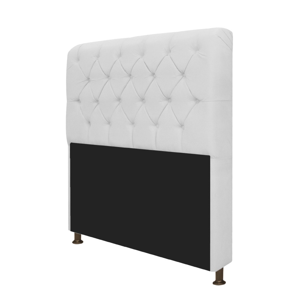 Kit Cabeceira Lady e Recamier Ari 195 cm King Size Corano Branco - Amarena Móveis