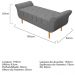 Kit Cabeceira Lady e Recamier Ari 195 cm King Size Corano Cinza - Amarena Móveis