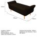 Kit Cabeceira Lady e Recamier Ari 195 cm King Size Corano Marrom - Amarena Móveis