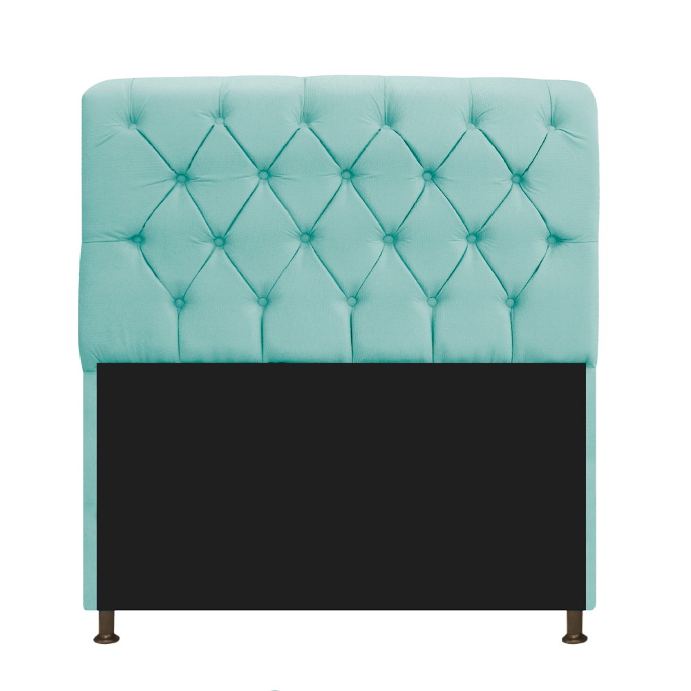 Kit Cabeceira Lady e Recamier Ari 195 cm King Size Suede Azul Tiffany - Amarena Móveis