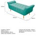 Kit Cabeceira Lady e Recamier Ari 195 cm King Size Suede Azul Tiffany - Amarena Móveis