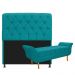 Kit Cabeceira Lady e Recamier Ari 195 cm King Size Suede Azul Turquesa - Amarena Móveis