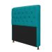 Kit Cabeceira Lady e Recamier Ari 195 cm King Size Suede Azul Turquesa - Amarena Móveis