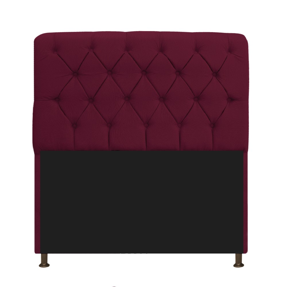 Kit Cabeceira Lady e Recamier Ari 195 cm King Size Suede Bordô - Amarena Móveis