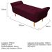 Kit Cabeceira Lady e Recamier Ari 195 cm King Size Suede Bordô - Amarena Móveis