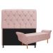 Kit Cabeceira Lady e Recamier Ari 195 cm King Size Suede Rosê - Amarena Móveis