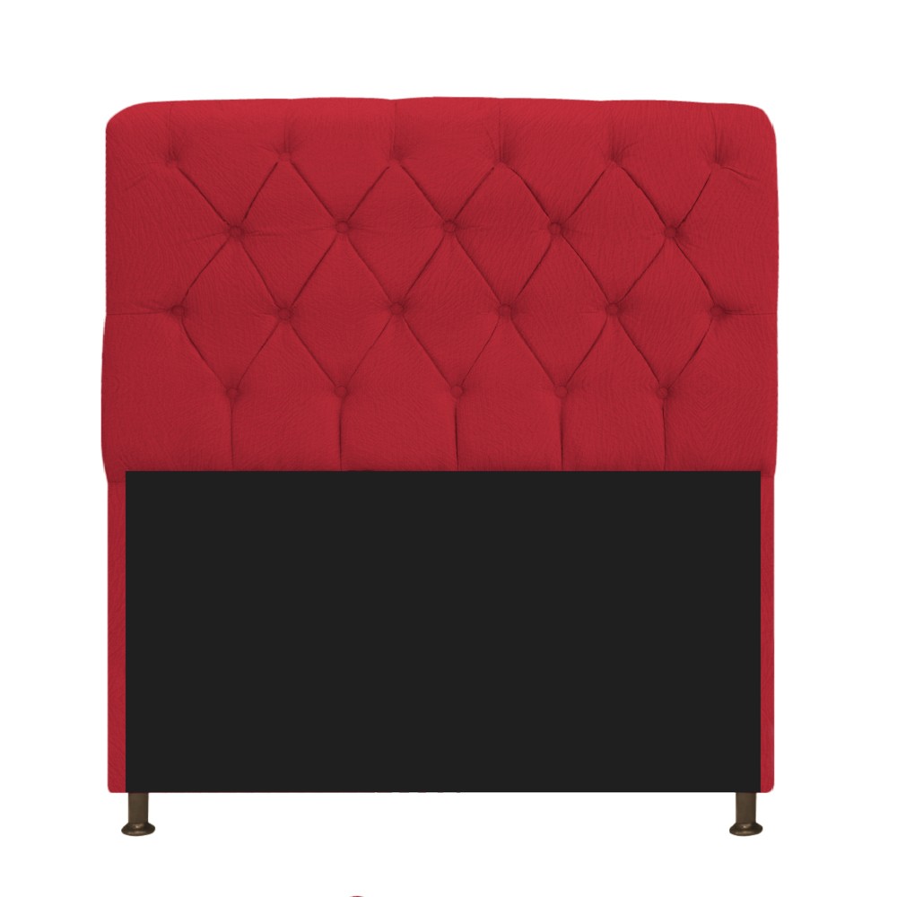 Kit Cabeceira Lady e Recamier Ari 195 cm King Size Suede Vermelho - Amarena Móveis