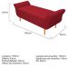 Kit Cabeceira Lady e Recamier Ari 195 cm King Size Suede Vermelho - Amarena Móveis
