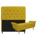 Kit Cabeceira Lady e Recamier Ari 90 cm Solteiro Suede Amarelo - Amarena Móveis