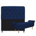 Kit Cabeceira Lady e Recamier Ari 90 cm Solteiro Suede Azul Marinho - Amarena Móveis