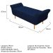 Kit Cabeceira Lady e Recamier Ari 90 cm Solteiro Suede Azul Marinho - Amarena Móveis