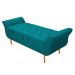 Kit Cabeceira Lady e Recamier Ari 90 cm Solteiro Suede Azul Turquesa - Amarena Móveis