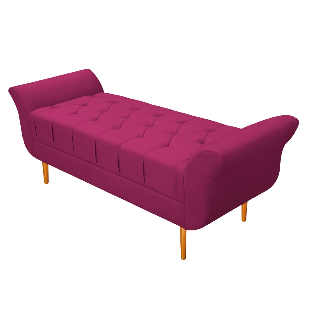 Kit Cabeceira Lady e Recamier Ari 90 cm Solteiro Suede Pink - Amarena Móveis