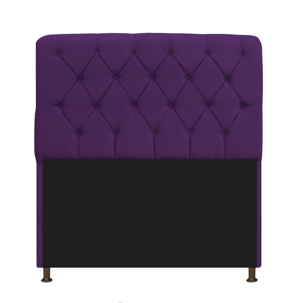 Kit Cabeceira Lady e Recamier Ari 90 cm Solteiro Suede Roxo - Amarena Móveis
